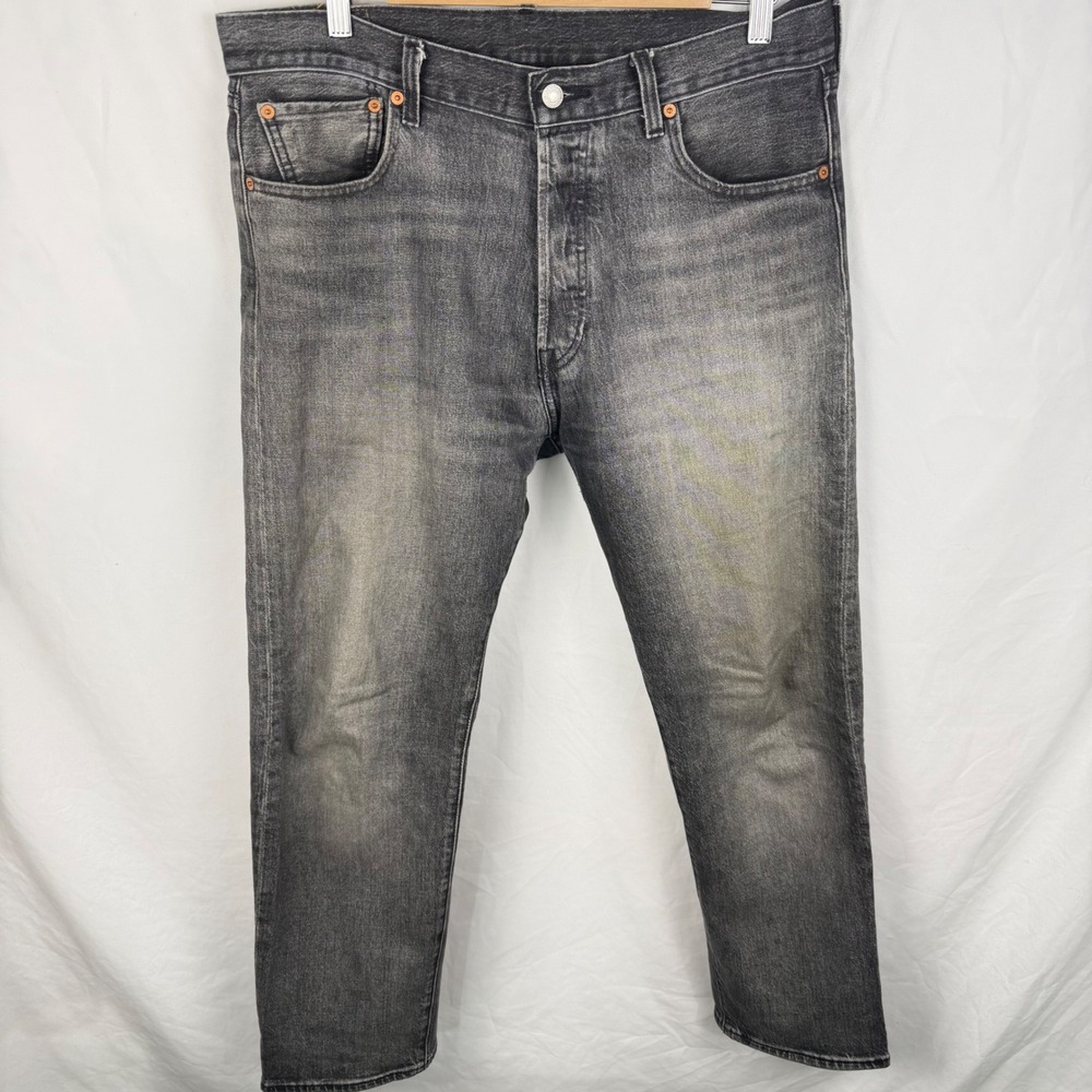 Levi's 501 Premium Faded Black Button Fly Straight Jeans 34x30 Vintage Inspired